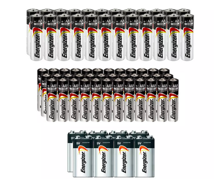 Energizer® AA, AAA, and 9V Battery Bundle (68-Pack)