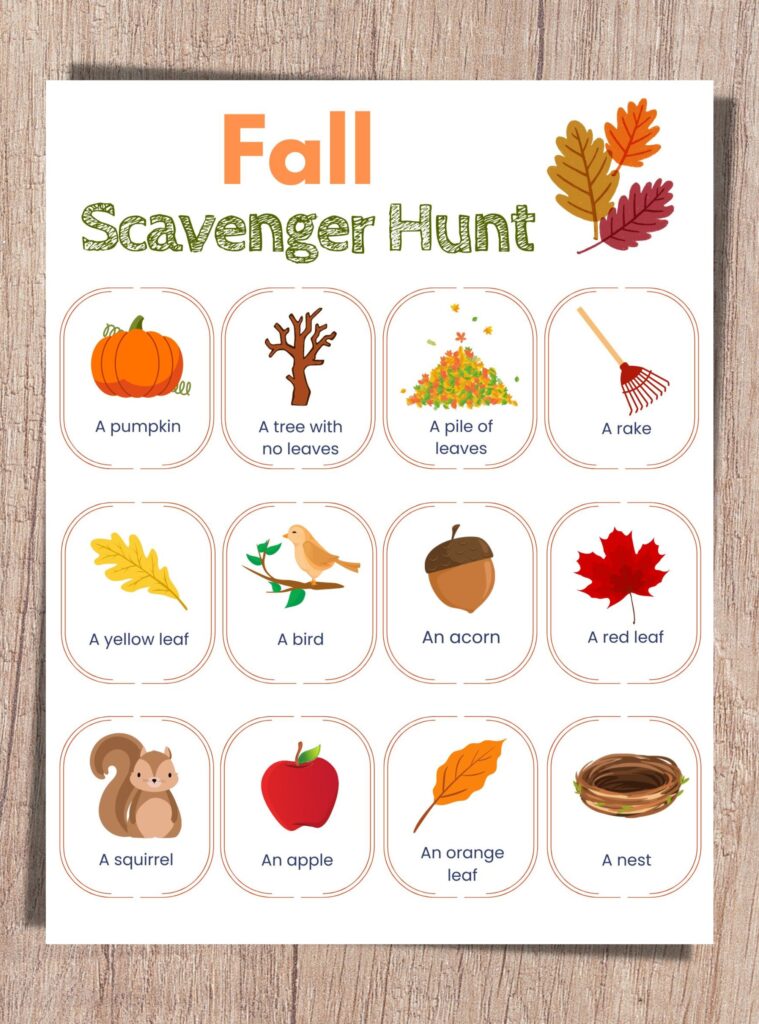 Free Printable Fall Scavenger Hunt for Kids Money Saving Mom®