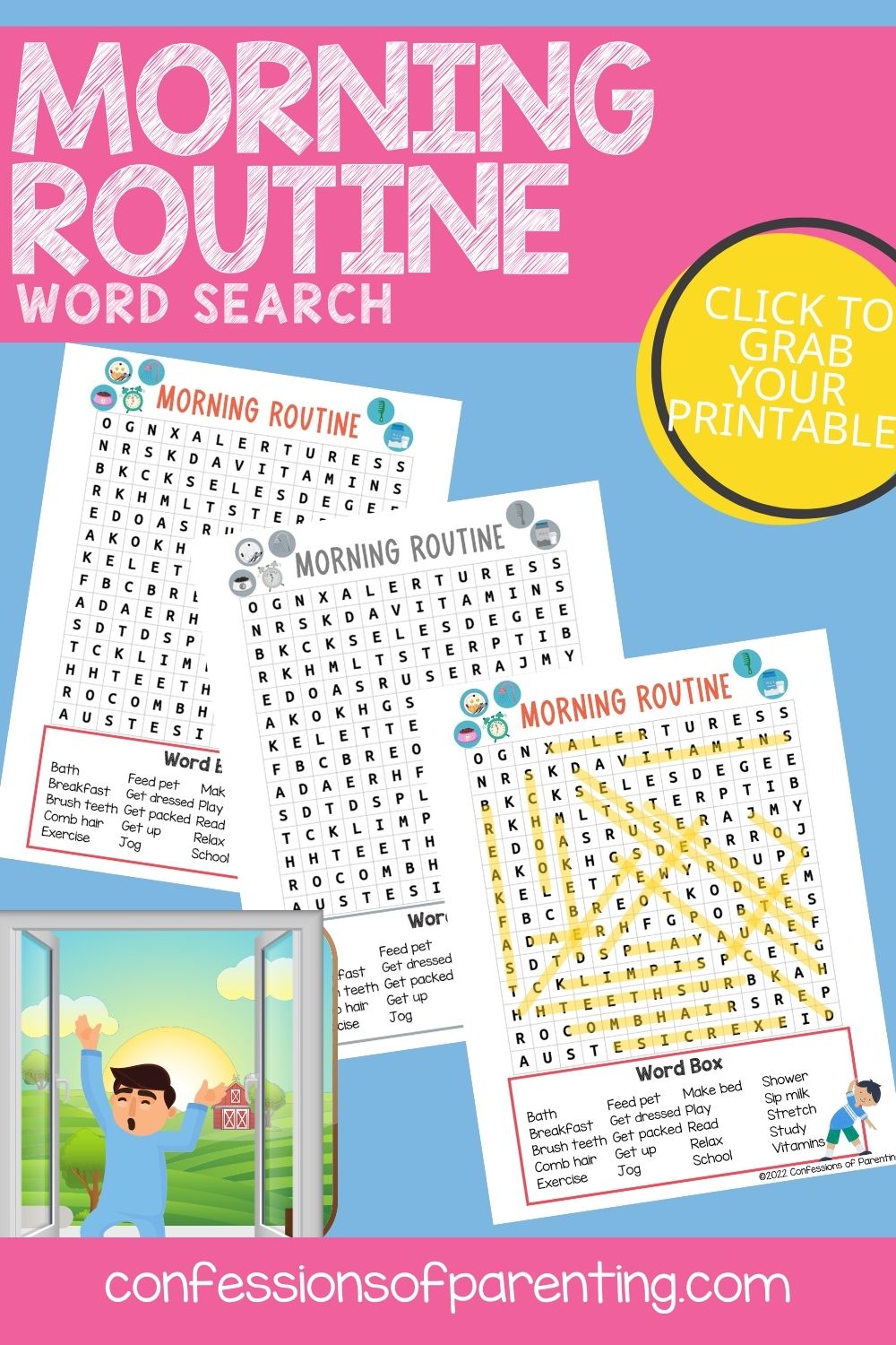 Daily Routine Word Match Game 