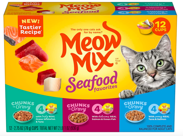 Meow Mix Seafood Favorites Wet Cat Food, Variety Pack