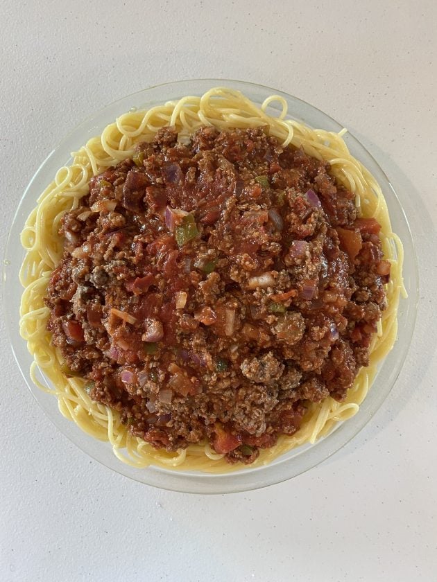 add the meat sauce