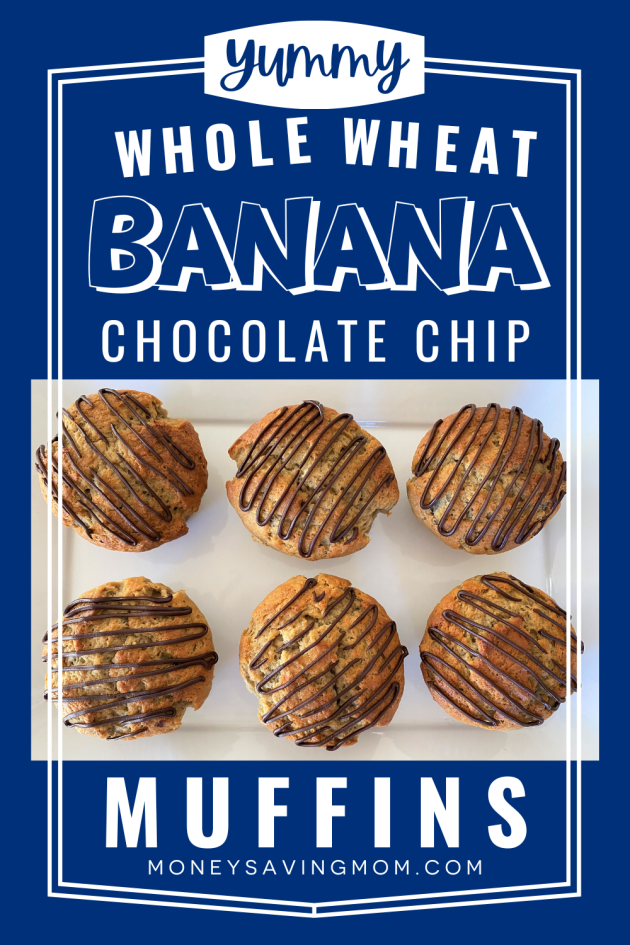 whole wheat banana chocolate chip muffins
