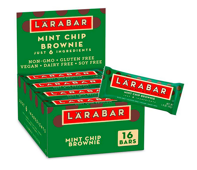 Larabar Mint Chip Brownie, Gluten Free Vegan Fruit & Nut Bars, 16 ct