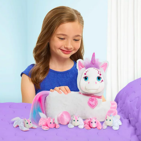 Unicorn Surprise Aria, White, Stuffed Animal Unicorn and Babies