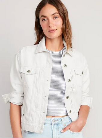 Classic White Jean Jacket for Women