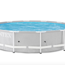 Intex 26710EH Prism 12 foot x 30 inch Prism Frame 6 Person Outdoor Round Above Ground Swimming Pool