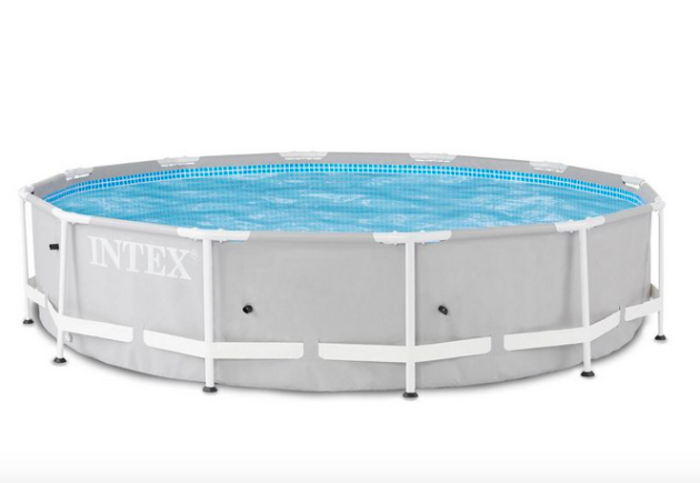 Intex 26710EH Prism 12 foot x 30 inch Prism Frame 6 Person Outdoor Round Above Ground Swimming Pool 