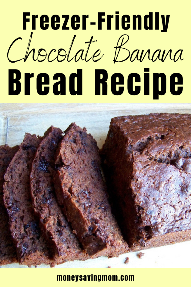 This Chocolate Banana Bread is SO delicious and easy to whip up! Plus, it freezes great!