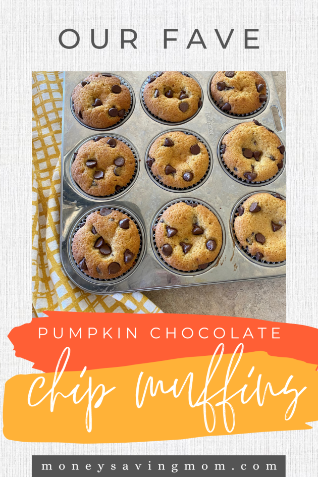 our favorite freezer-friendly pumpkin chocolate chip muffins