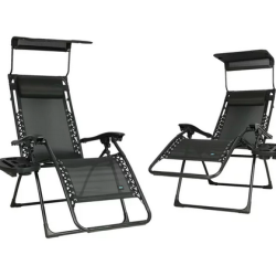 Bliss Hammocks Set of 2 Gravity Free Chairs W/ Canopy