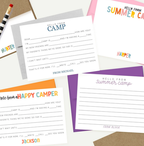 Personalized Camp Note Cards