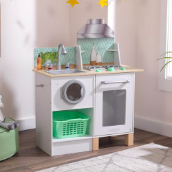 White & Green Whisk & Wash Kitchen & Laundry Play Set