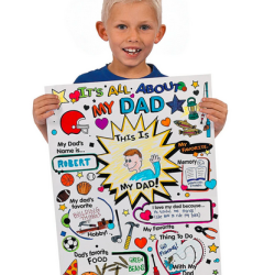 Large Father's Day Coloring Poster, Dad, Grandpa