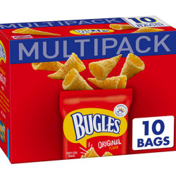 Bugles Crispy Corn Snacks Multipack, Original Flavor, Snack Bags, 10 ct