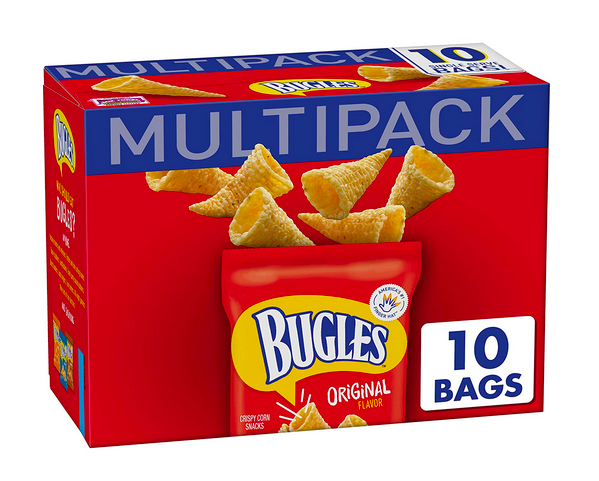 Bugles Crispy Corn Snacks Multipack, Original Flavor, Snack Bags, 10 ct 