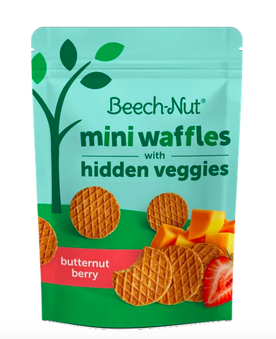 Beech-Nut Mini Waffles Butternut Berry Hidden Veggies Toddler Snack