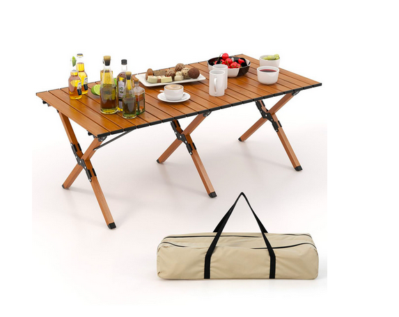Folding Aluminum Camping Table with Carrying Bag