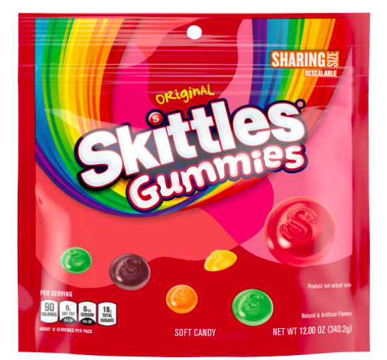 Skittles Gummies Sharing Size Bag