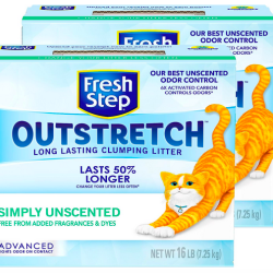 Fresh Step Outstretch, Clumping Cat Litter, Advanced, Unscented, Extra Large, 32 Pounds total