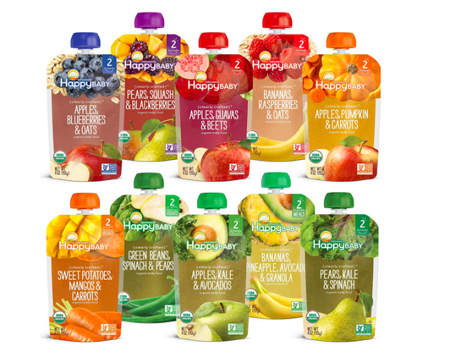 Happy Baby Organics Stage 2 Baby Food Pouches