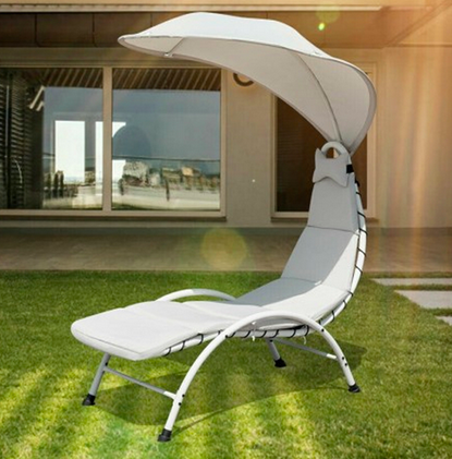 Modern Cushioned Canopy Chaise Lounge Chair 