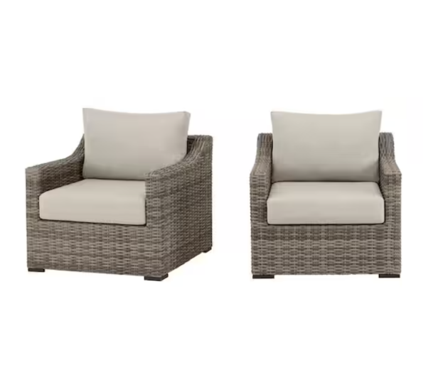 Home Decorators Collection Kingsbrook Commercial Aluminum Wicker Outdoor Lounge Chair 2 Pack