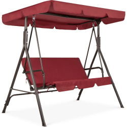 Outdoor 2-Seat Swing Loveseat with Adjustable Canopy