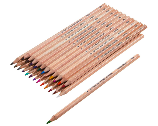 Amazon Aware Colored Pencils, Pre-Sharpened, 24 pack