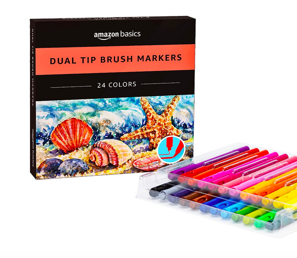 Basics Retractable Permanent Markers - Assorted Colors, 12 Count