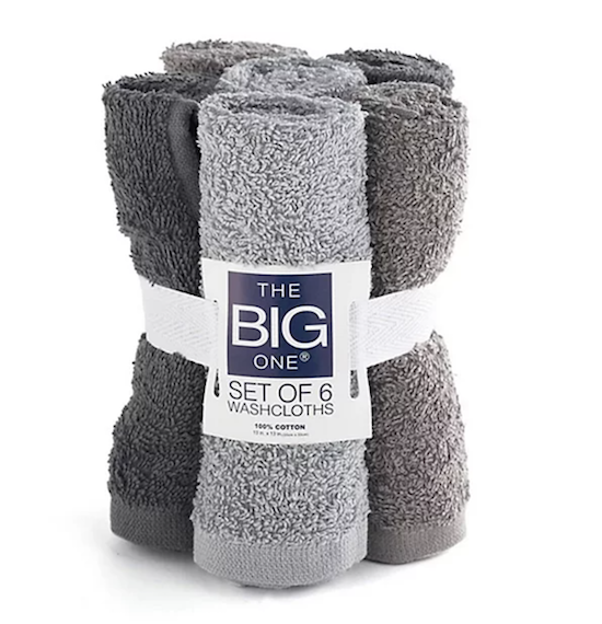 The Big One Solid 6-pack Washcloths