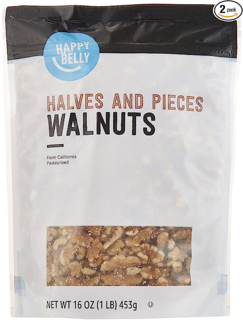 Happy Belly California Walnuts Halves and Pieces 16-Ounce 2-Pack