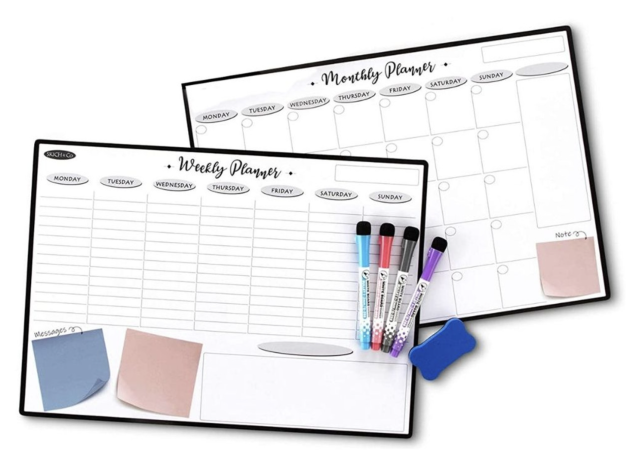 Magnetic Dry-Erase Board Combo Weekly and Monthly Planner