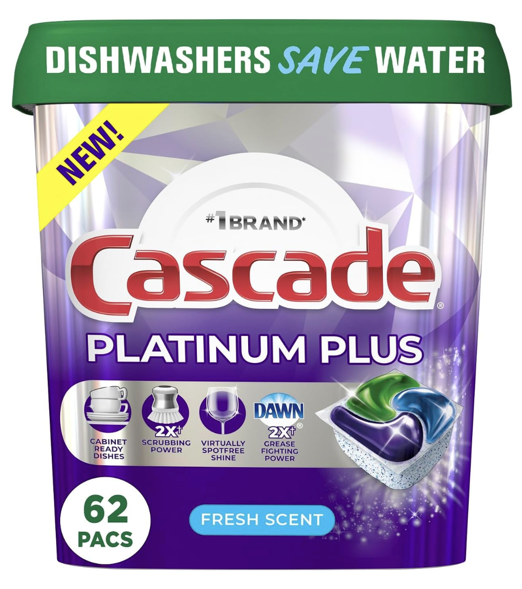 Cascade Platinum Dishwasher Detergent (62 rely) solely $13.59 shipped!