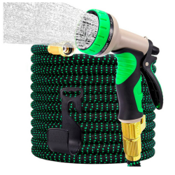 Expandable Garden Hose with 10-Function Nozzle