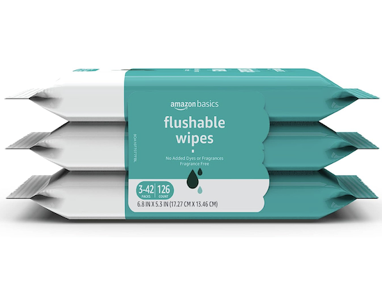 Amazon Basics Flushable Wipes