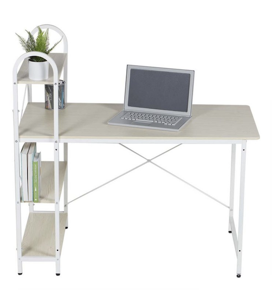 Home Basics Side-Shelf Computer Desk