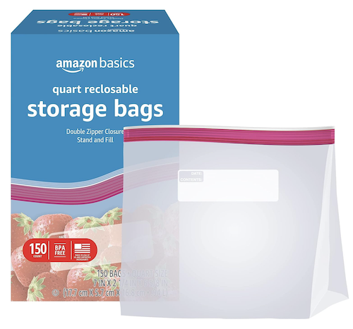 Amazon Basics Quart Food Storage Bags