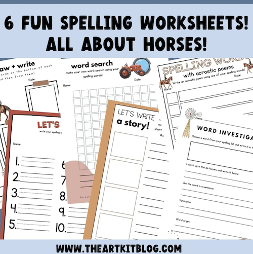 Free Printable Horse Spelling Worksheets