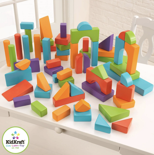 KidKraft 60-Piece Wooden Block Set Bright Colors