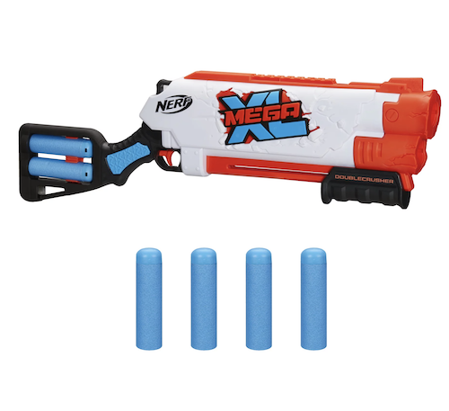 Nerf Mega XL Double Crusher Blaster, 4 Mega XL Whistler Darts