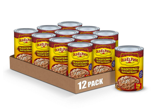 Old El Paso Traditional Canned Refried Beans, 16 oz. (Pack of 12)