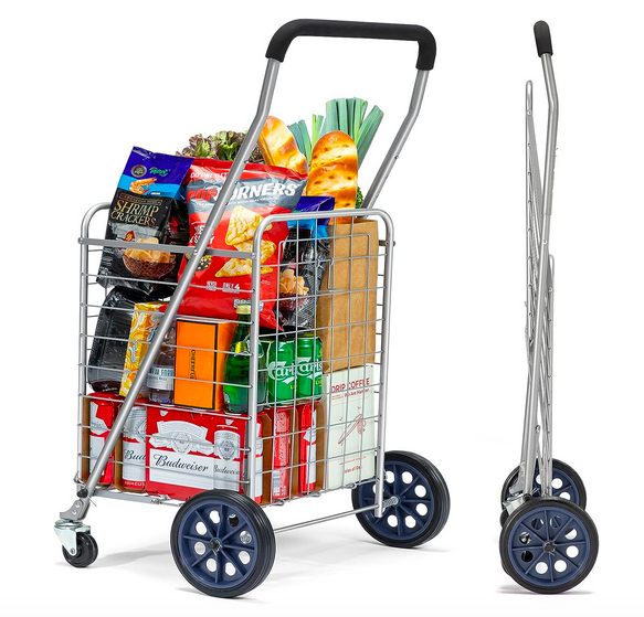Pipishell Shopping Cart with Dual Swivel Wheels