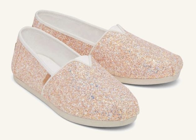 TOMS Women’s Alpargata Beige Chunky Glitter Shoes