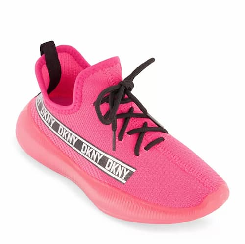 DKNY Little Girls Slip On Landon Stretchy Knit Sneakers