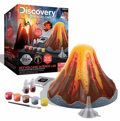 Discovery Mindblown Do-It-Yourself Volcano Science Lab, 12 Piece Paint and Play Eruption Kit