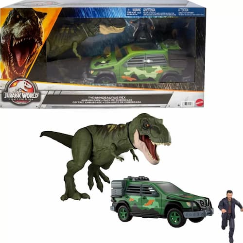Jurassic World Legacy Tyrannosaurus Rex Ambush Toy Vehicle and Action Figure Set