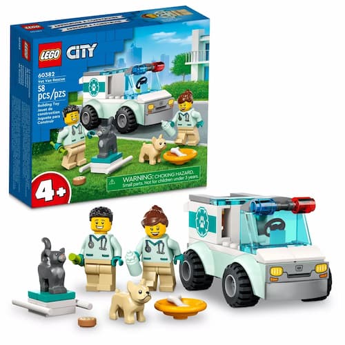 LEGO City 4+ Vet Van Rescue Toy Animal Ambulance Set