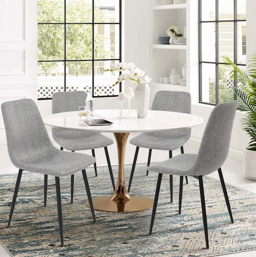 Mercury Row Tapscott Upholstered Side Chairs Set of 4 in Gray