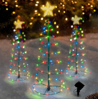 Merrylite Solar LED Metal 2-Foot Christmas Trees