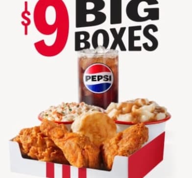 KFC: $9 Large Field Meal Deal!